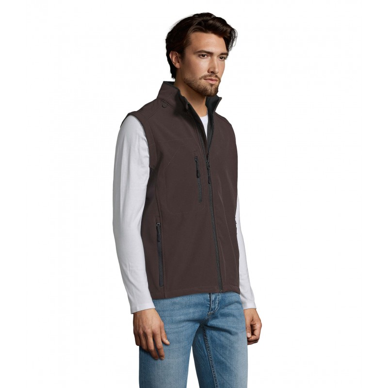 Sol's - Softshell homme sans manches RALLYE MEN - Chocolat Foncé