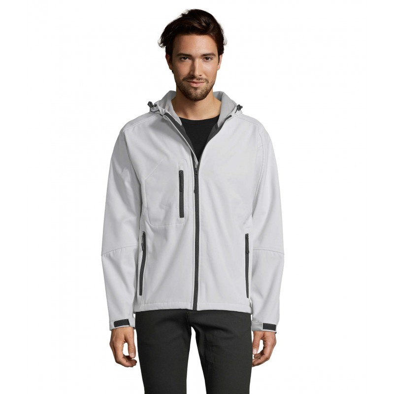 Sol's - Softshell homme à capuche REPLAY MEN - Blanc