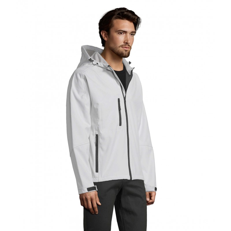 Sol's - Softshell homme à capuche REPLAY MEN - Blanc