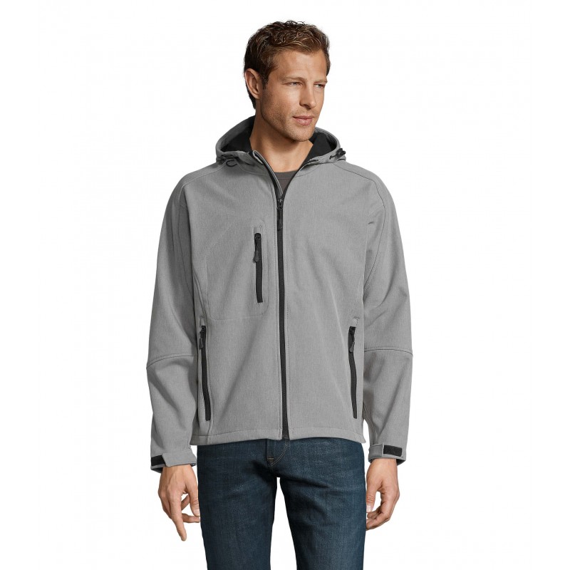 Sol's - Softshell homme à capuche REPLAY MEN - Gris Chiné