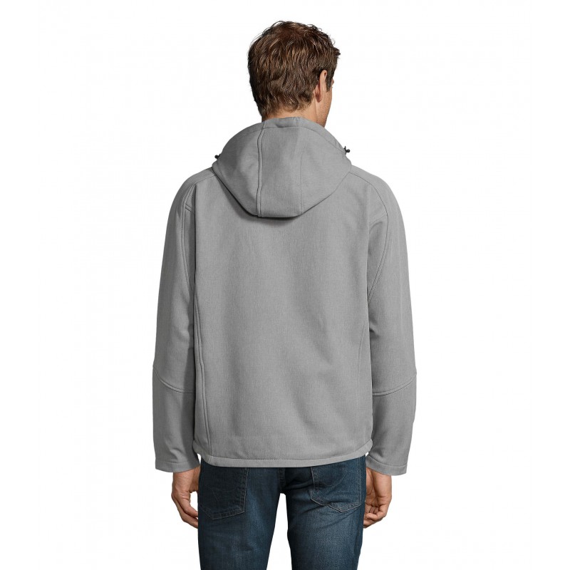 Sol's - Softshell homme à capuche REPLAY MEN - Gris Chiné