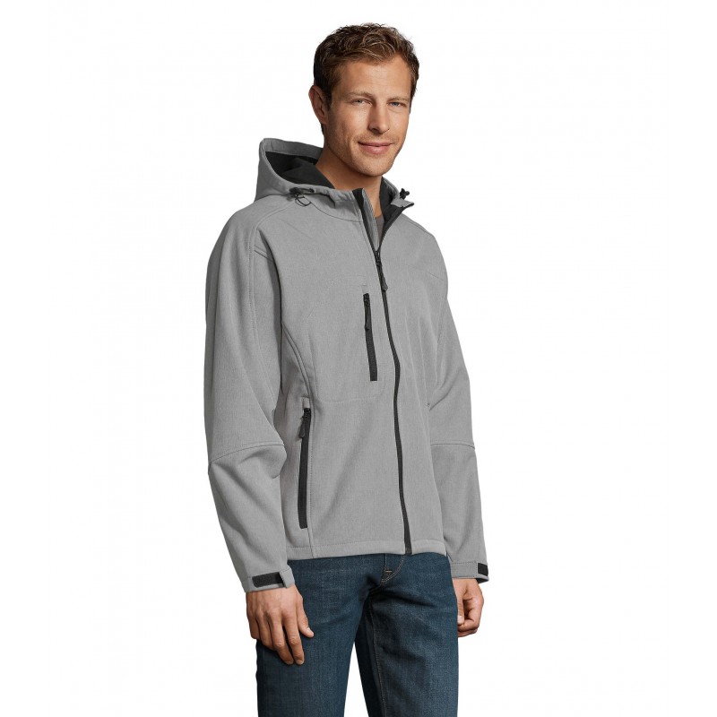 Sol's - Softshell homme à capuche REPLAY MEN - Gris Chiné