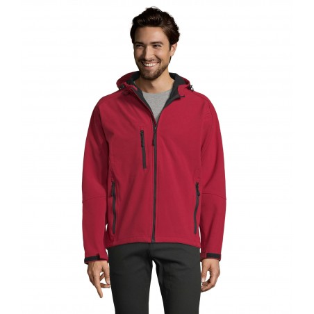 Sol's - Softshell homme à capuche REPLAY MEN - Rouge Piment