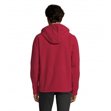 Sol's - Softshell homme à capuche REPLAY MEN - Rouge Piment