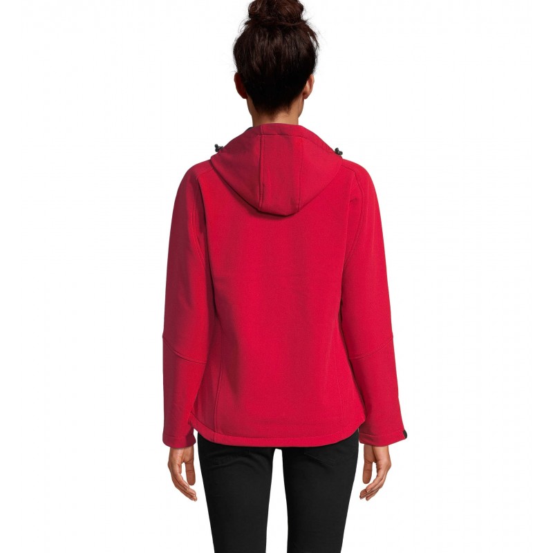 Sol's - Softshell femme à capuche REPLAY WOMEN - Rouge Piment