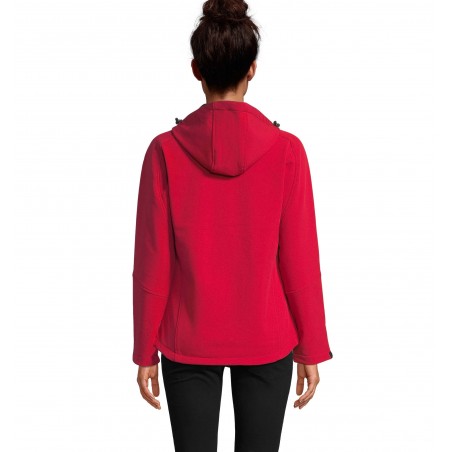 Sol's - Softshell femme à capuche REPLAY WOMEN - Rouge Piment