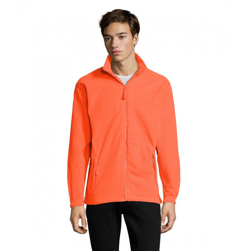Sol's - Veste micropolaire zippée homme NORTH - Neon Orange