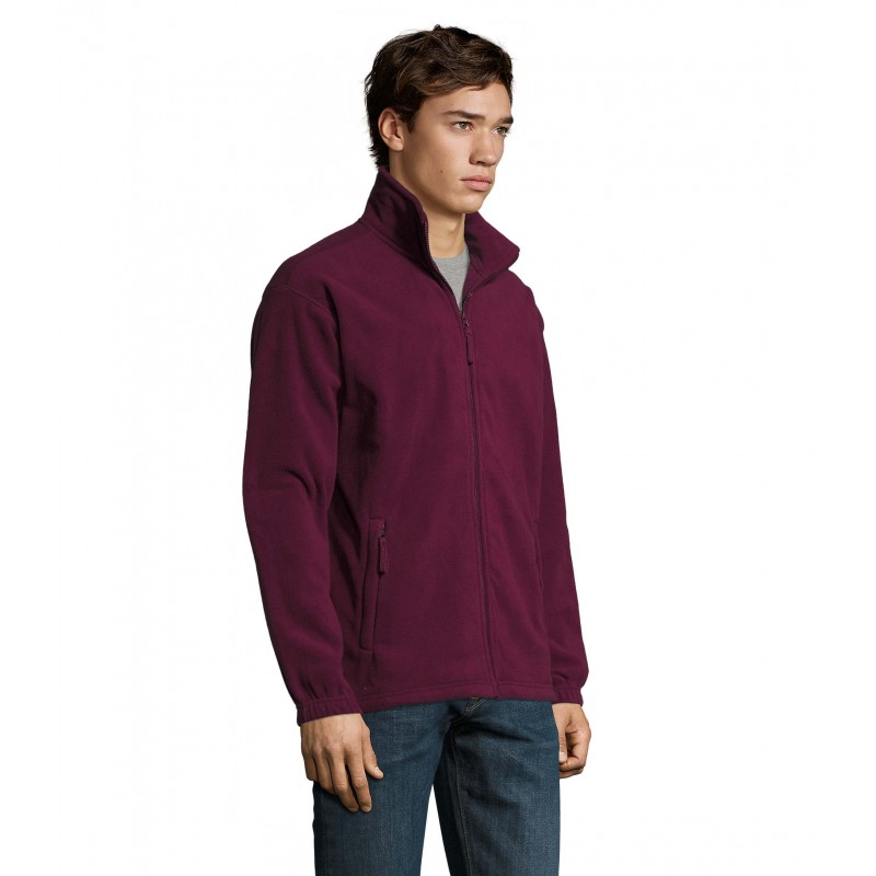 Sol's - Veste micropolaire zippée homme NORTH - Bordeaux