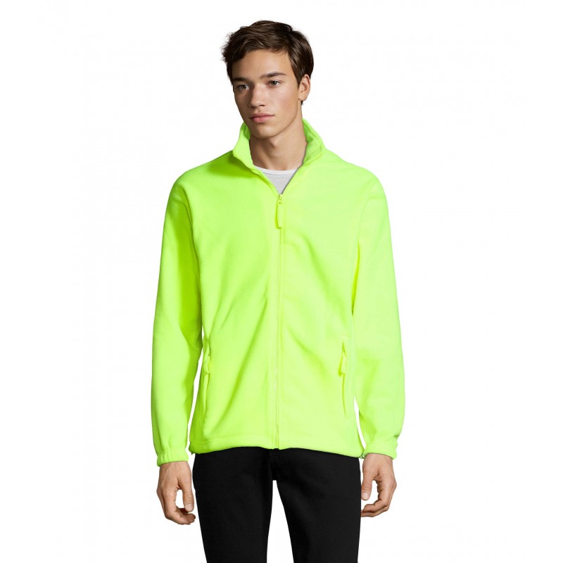 Sol's - Veste micropolaire zippée homme NORTH - Jaune Fluo