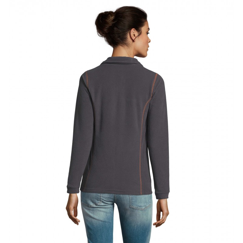Sol's - Veste micropolaire zippée femme NOVA WOMEN - Anthracite / Orange