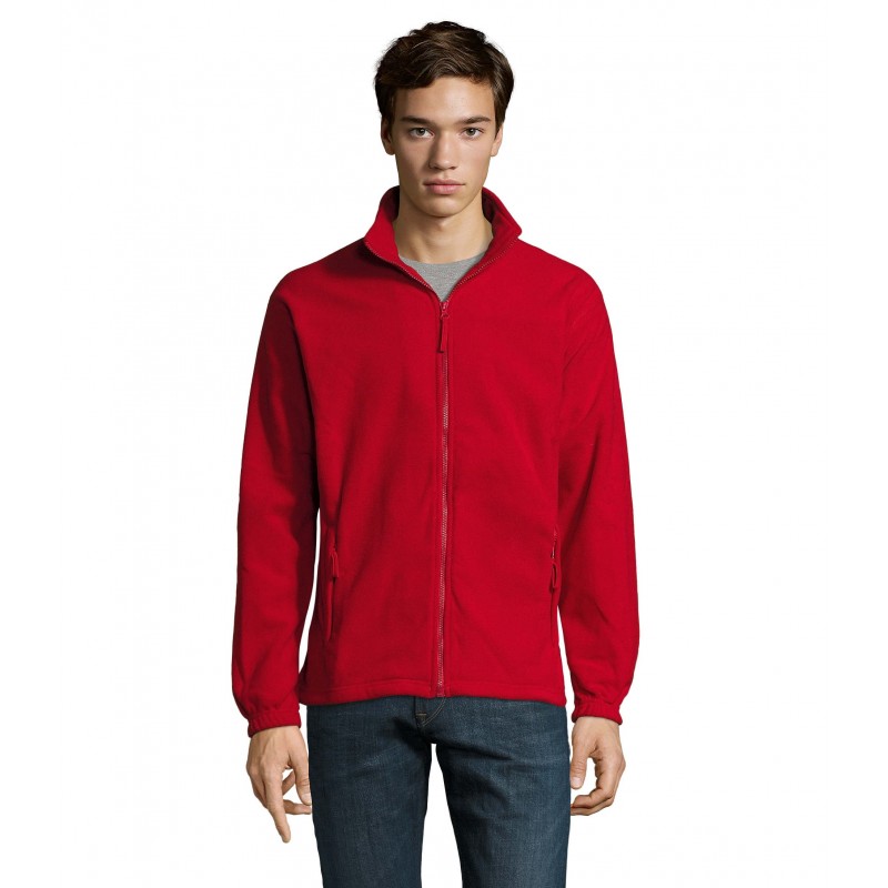 Sol's - Veste micropolaire zippée homme NORTH - Rouge