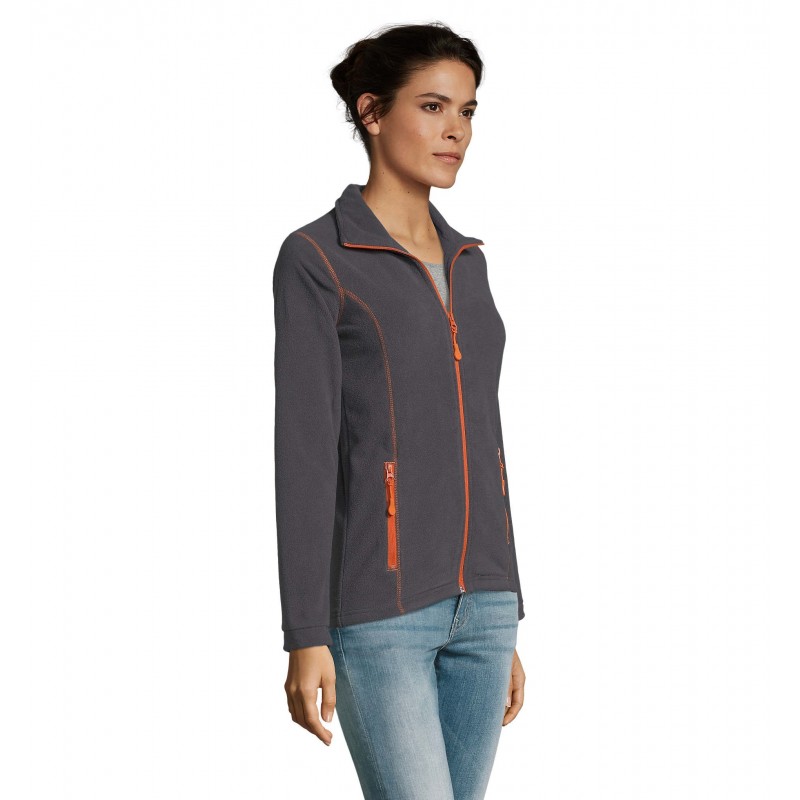 Sol's - Veste micropolaire zippée femme NOVA WOMEN - Anthracite / Orange
