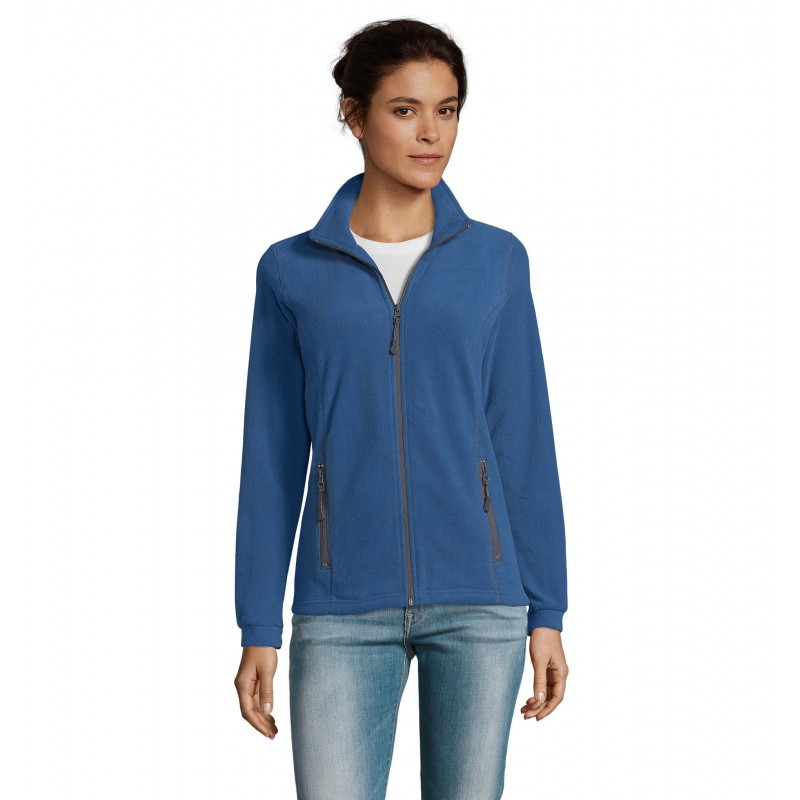 Sol's - Veste micropolaire zippée femme NOVA WOMEN - Bleu Ardoise / Gris