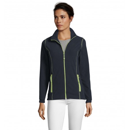 Sol's - Veste micropolaire zippée femme NOVA WOMEN - Marine / Vert Pomme