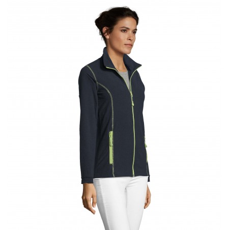 Sol's - Veste micropolaire zippée femme NOVA WOMEN - Marine / Vert Pomme