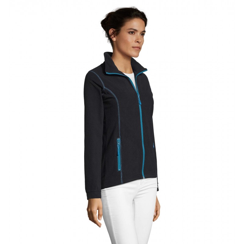 Sol's - Veste micropolaire zippée femme NOVA WOMEN - Noir / Aqua