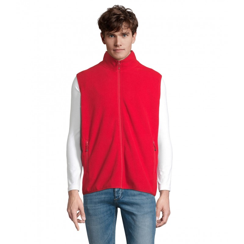 Sol's - Veste micropolaire zippée sans manche unisexe FACTOR BW - Rouge