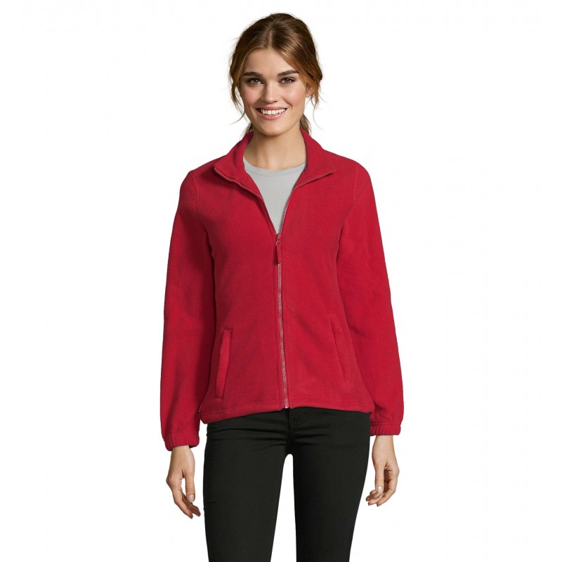 Sol's - Veste micropolaire zippée femme NORTH WOMEN - Rouge