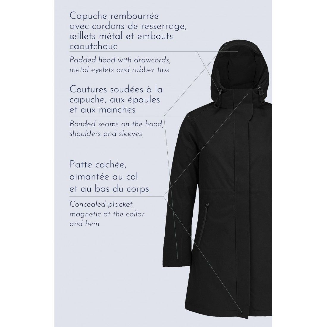 Parka imperméable chaude femme hot sale