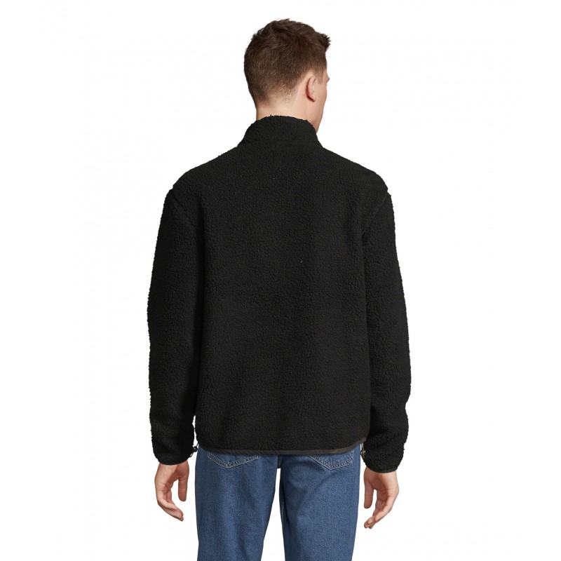 Sol's - Blouson sherpa unisexe FURY - Gris Carbo/noir