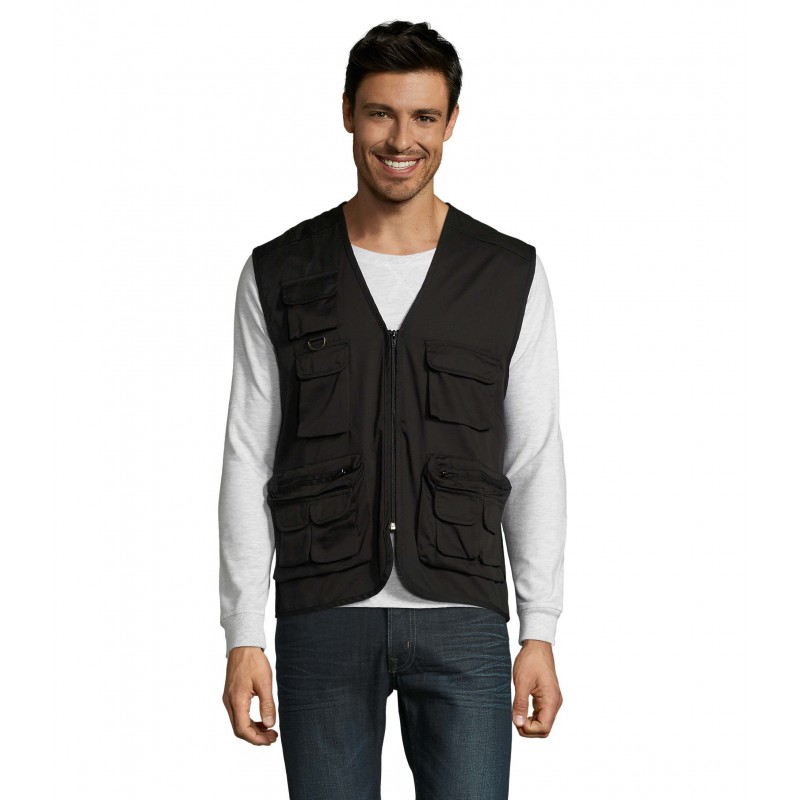 Sol's - Gilet reporter multipoches WILD - Noir