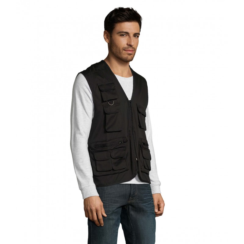 Sol's - Gilet reporter multipoches WILD - Noir