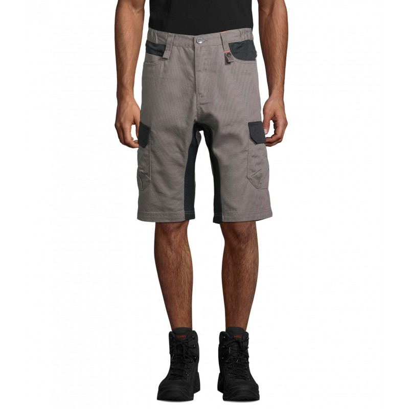 Sol's - Bermuda bicolore workwear homme IMPULSE PRO - Gris Foncé / Noir