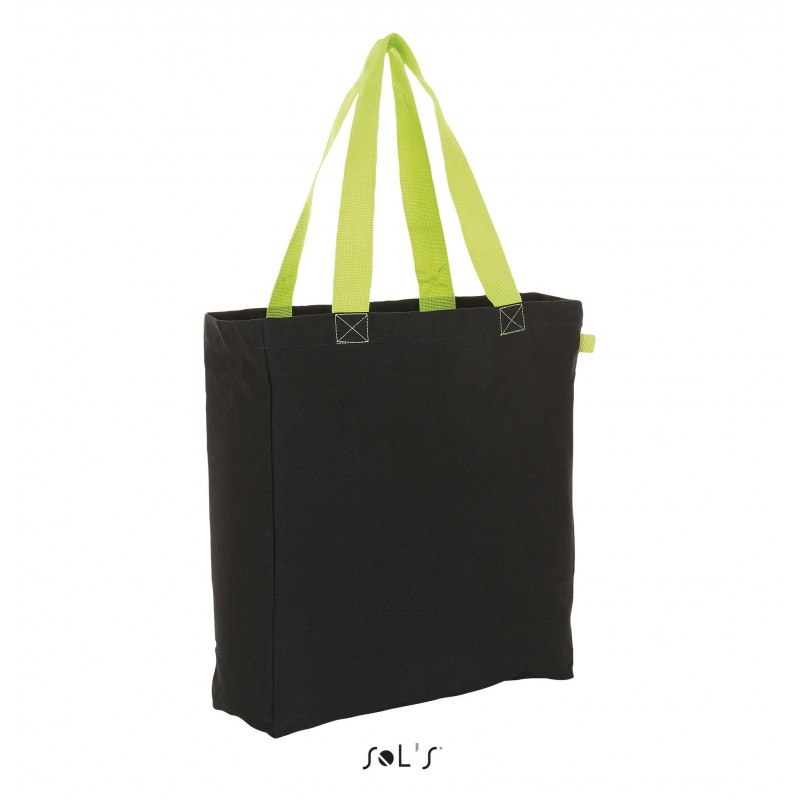 Sol's - Sac shopping LENOX - Noir / Lime Fluo