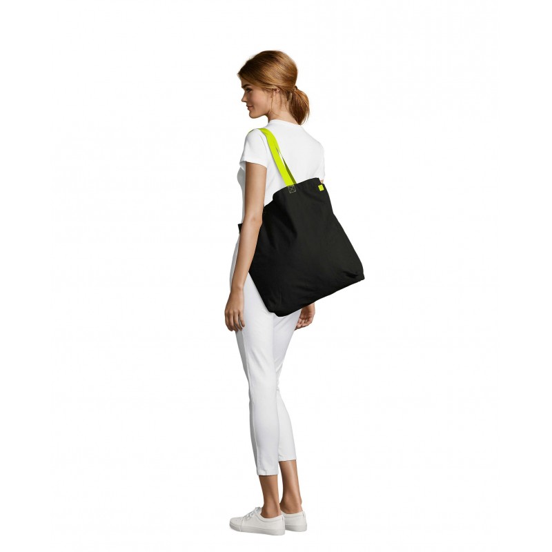 Sol's - Sac shopping LENOX - Noir / Lime Fluo