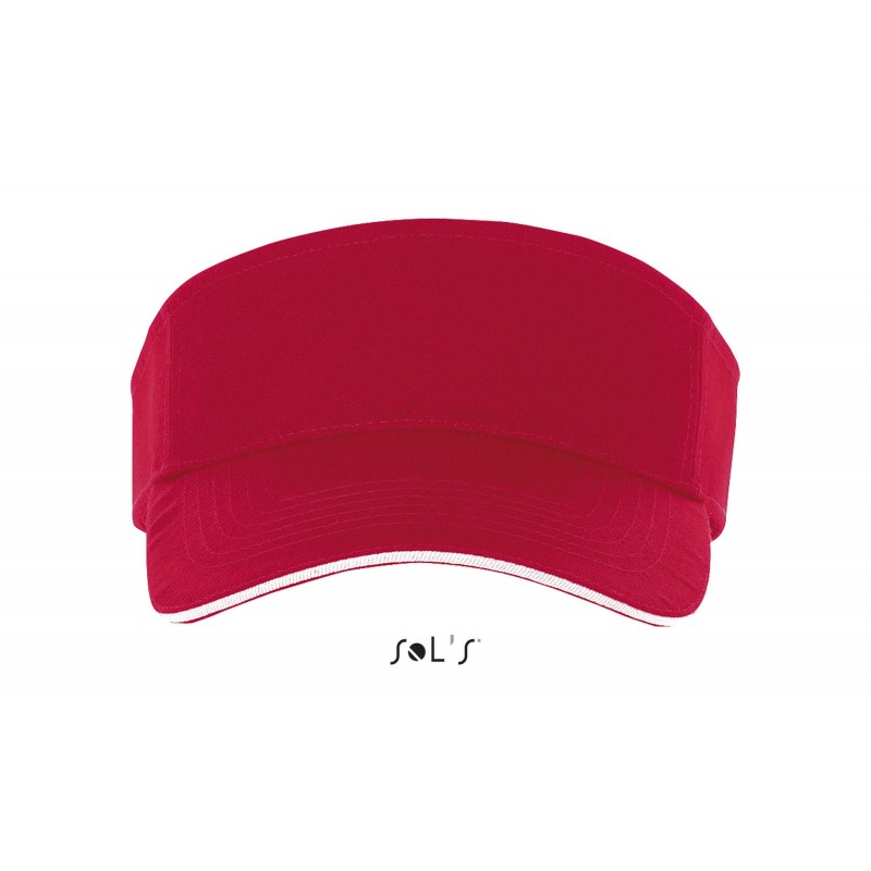 Sol's - Visière unisexe ACE - Rouge / Blanc