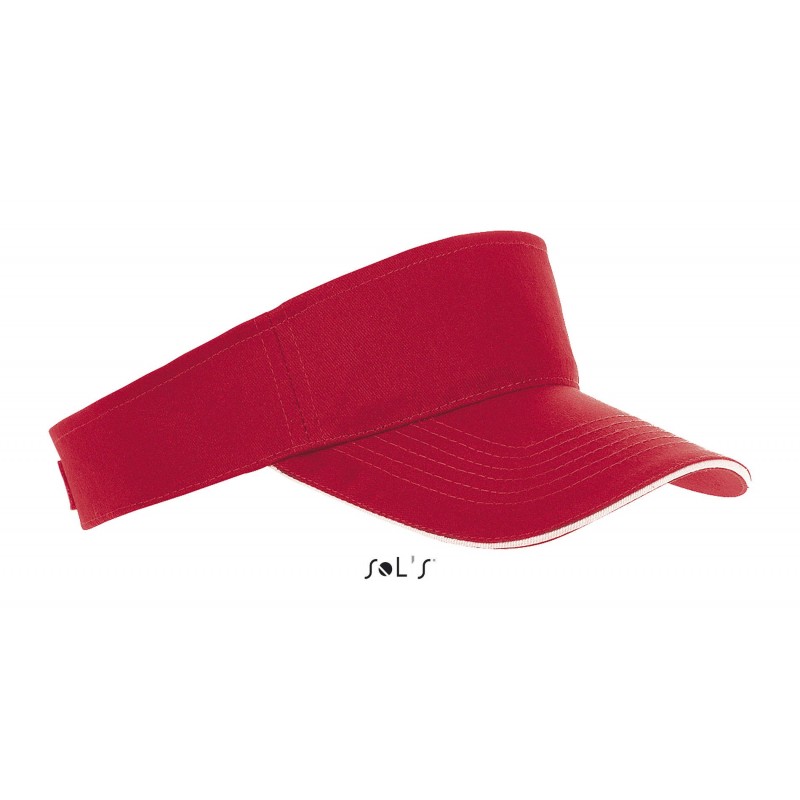 Sol's - Visière unisexe ACE - Rouge / Blanc