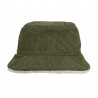 Sol's - Bob réversible sherpa et velours BUCKET 2IN1 - Army/beige Nat
