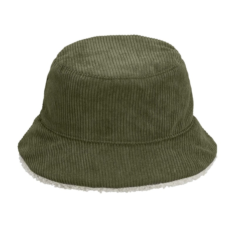 Sol's - Bob réversible sherpa et velours BUCKET 2IN1 - Army/beige Nat