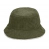 Sol's - Bob réversible sherpa et velours BUCKET 2IN1 - Army/beige Nat