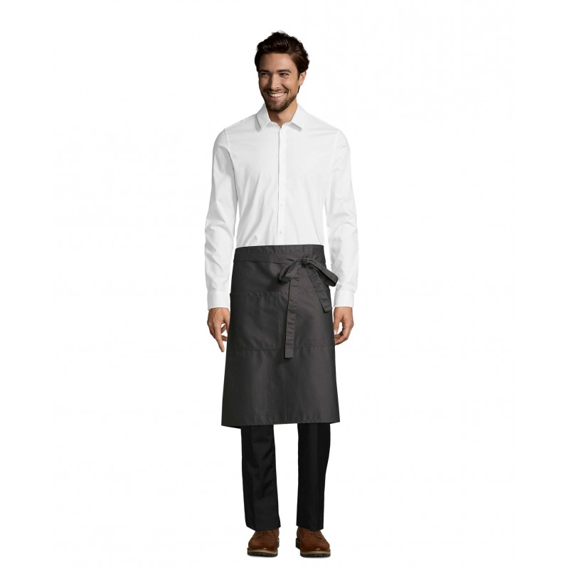 Sol's - Tablier mi-long avec poches GREENWICH - Gris Foncé