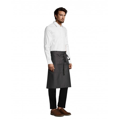 Sol's - Tablier mi-long avec poches GREENWICH - Gris Foncé