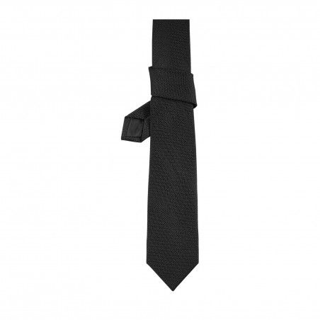 Neoblu - Cravate jacquard unie TEODOR - Noir Profond