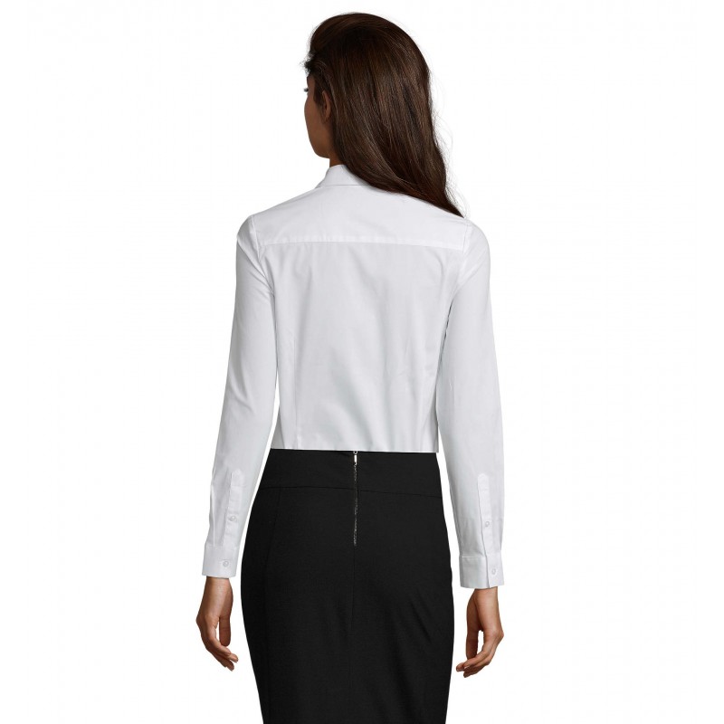 Sol's - Chemise femme stretch manches longues BLAKE WOMEN - Blanc