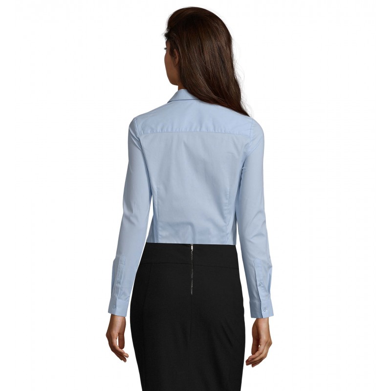 Sol's - Chemise femme stretch manches longues BLAKE WOMEN - Bleu Clair