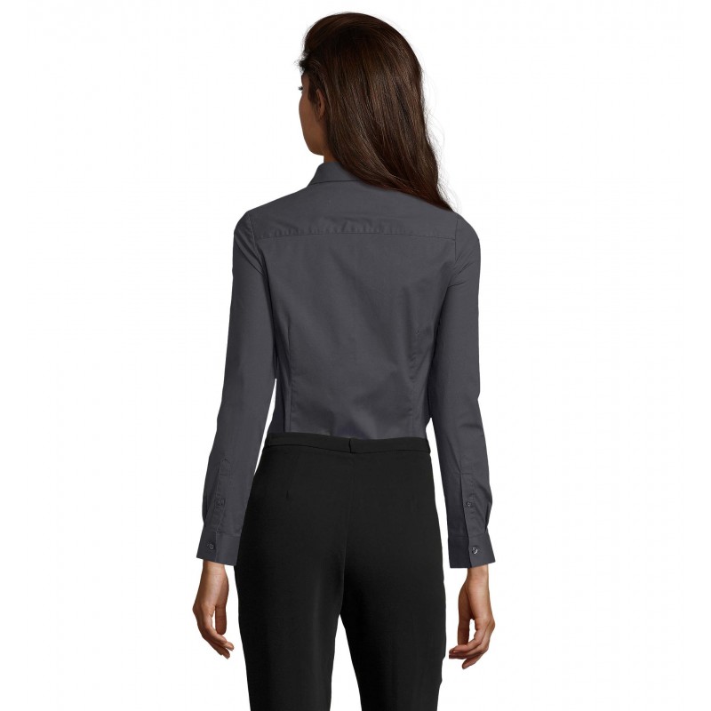 Sol's - Chemise femme stretch manches longues BLAKE WOMEN - Gris Titanium