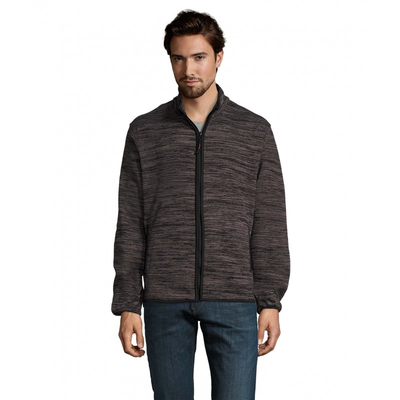 Sol's - Veste polaire tricot unisexe TURBO - Gris Foncé / Noir