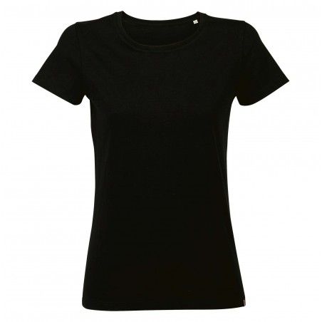 Atelier Textile Français - Tee-shirt femme col rond made in france LOLA - Noir Profond