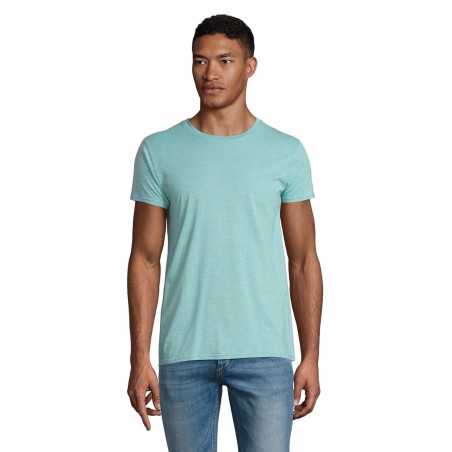 Sol's - Tee-shirt homme jersey col rond ajusté CRUSADER MEN - Vert Clair Chiné