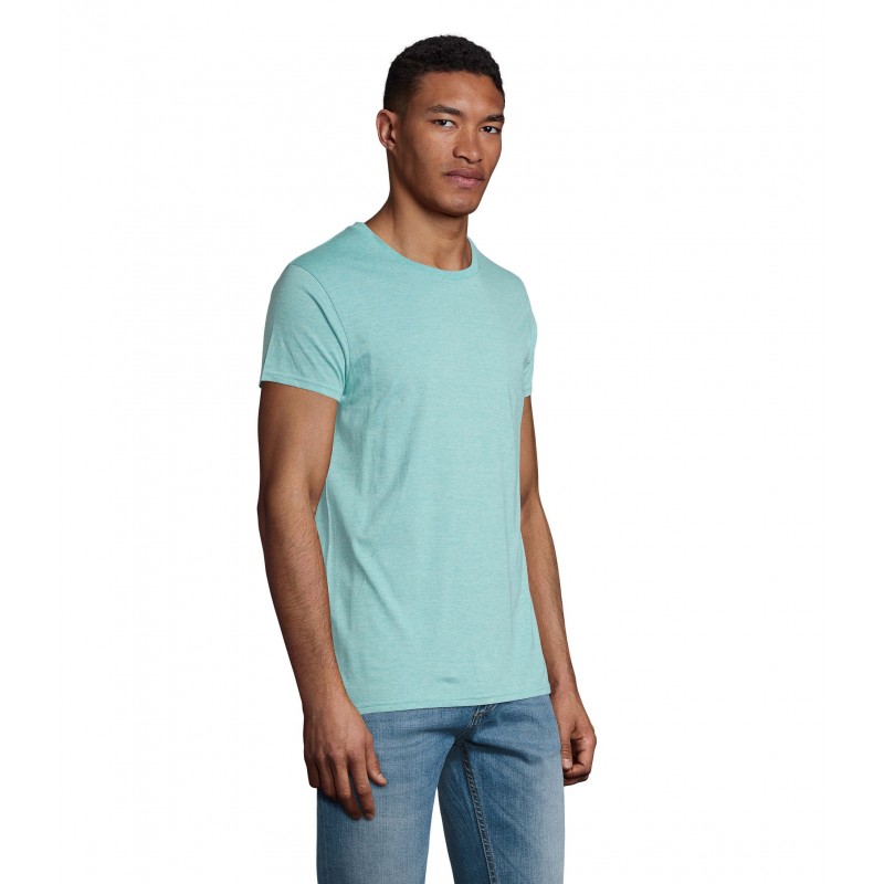 Sol's - Tee-shirt homme jersey col rond ajusté CRUSADER MEN - Vert Clair Chiné