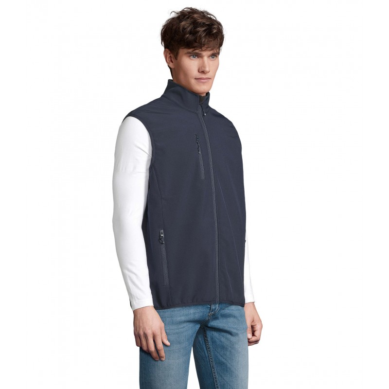 Sol's - Veste homme zippée softshell sans manche FALCON BW MEN - Bleu Abysse