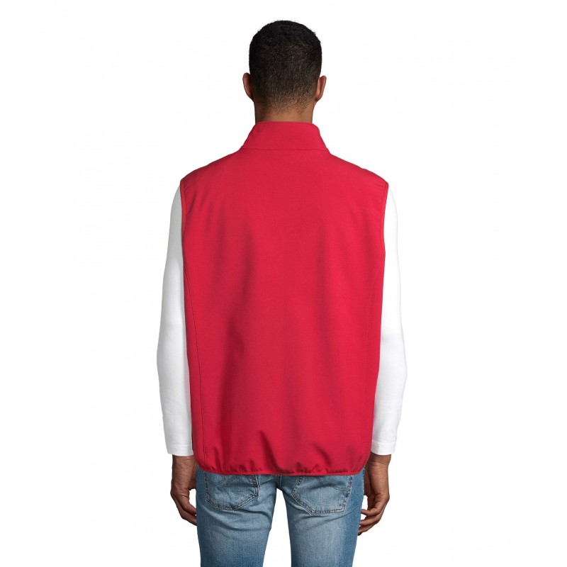 Sol's - Veste homme zippée softshell sans manche FALCON BW MEN - Rouge Piment