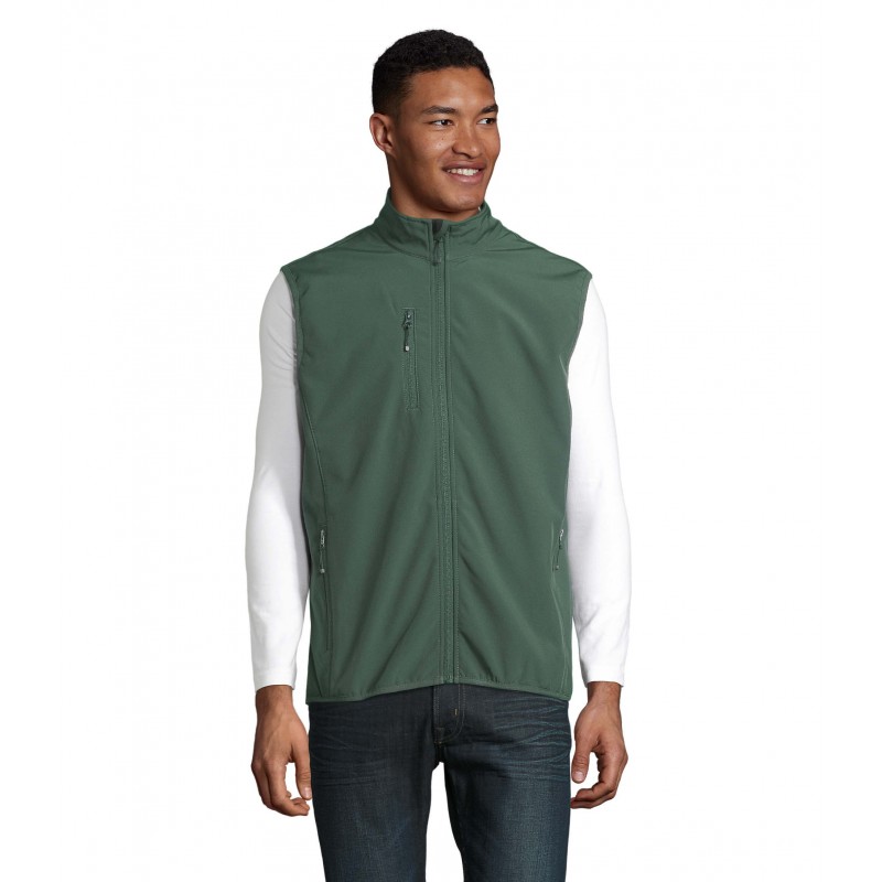 Sol's - Veste homme zippée softshell sans manche FALCON BW MEN - Vert Forêt