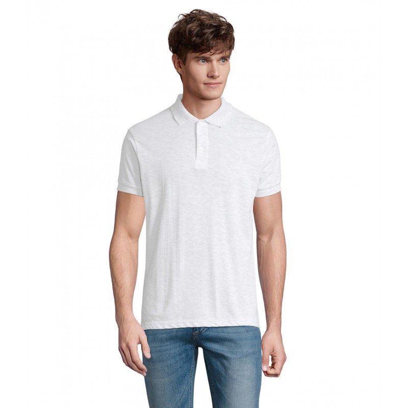 Sol's - Polo homme polycoton PRIME MEN - Blanc Chiné
