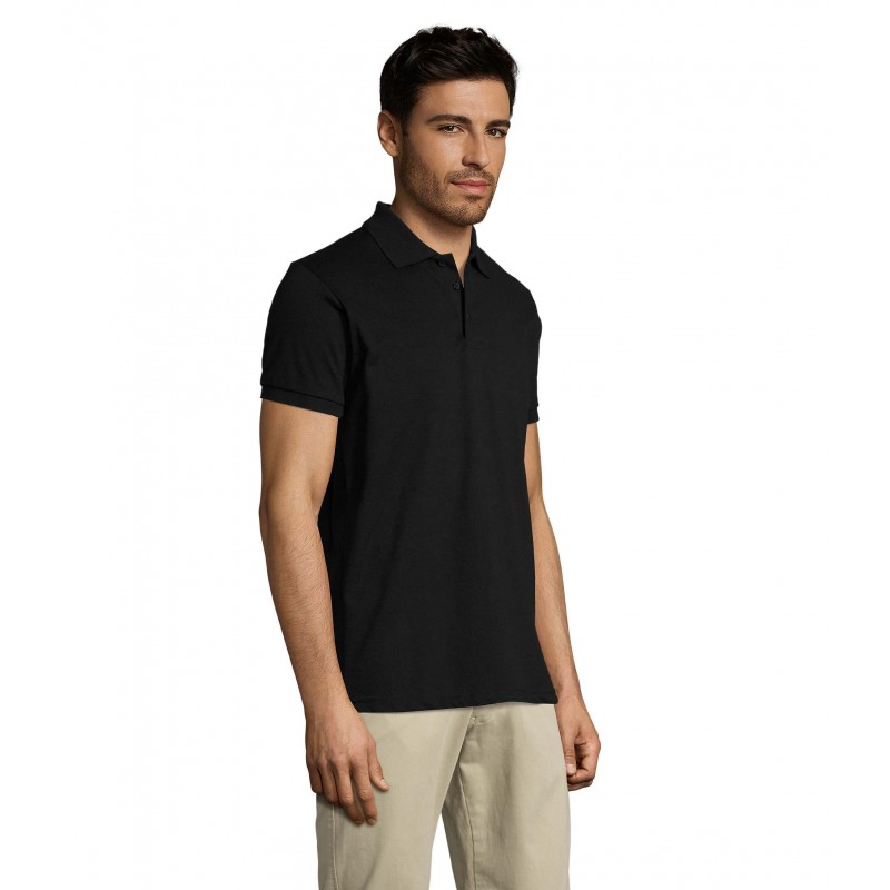 Sol's - Polo homme polycoton PRIME MEN - Noir