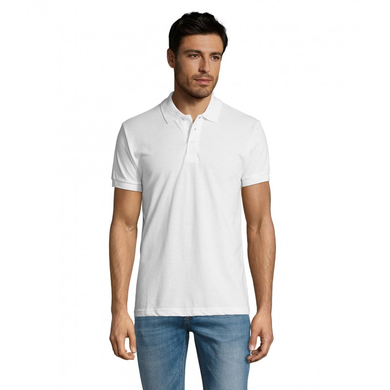 Sol's - Polo homme polycoton PRIME MEN - Blanc